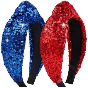 Sequin Headbands - Blue and Red